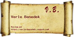 Verle Benedek névjegykártya
