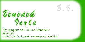 benedek verle business card